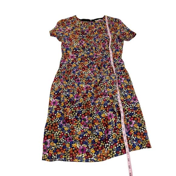 Whistles Multicolor Floral Silk Dora Bodycon Dual Zipper Dress, Size 6 - Picture 11 of 15